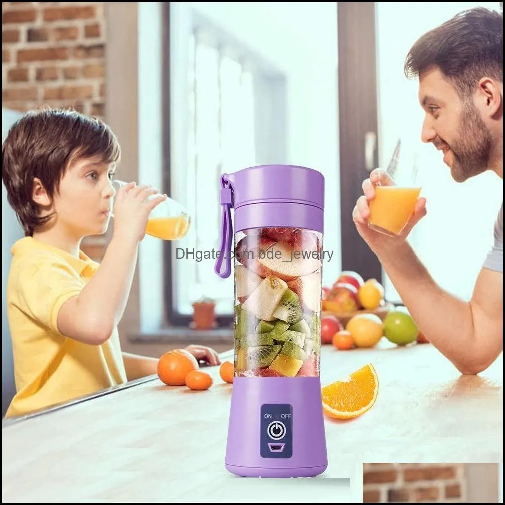 380ml portable blender juicer cup usb rechargeable electric automatic smoothie vegetable fruit citrus orange juice maker cup mixer