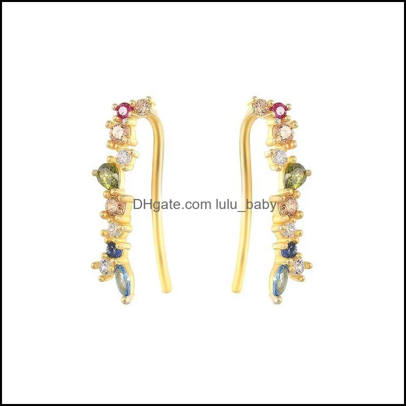 stud canner 925 sterling silver mini earring colorful rainbow cz zircon round climber earrings for women fine jewelry 2021 trend