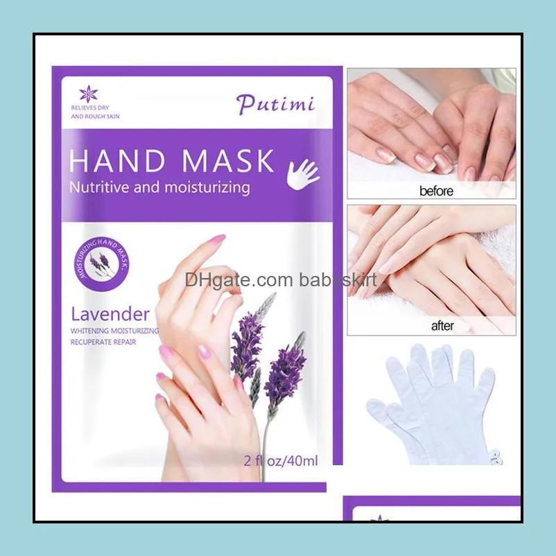 aloe lavender extract moisturizing hand mask super smoothing spa hand mask gloves exfoliating skin spa gloves 6pairs