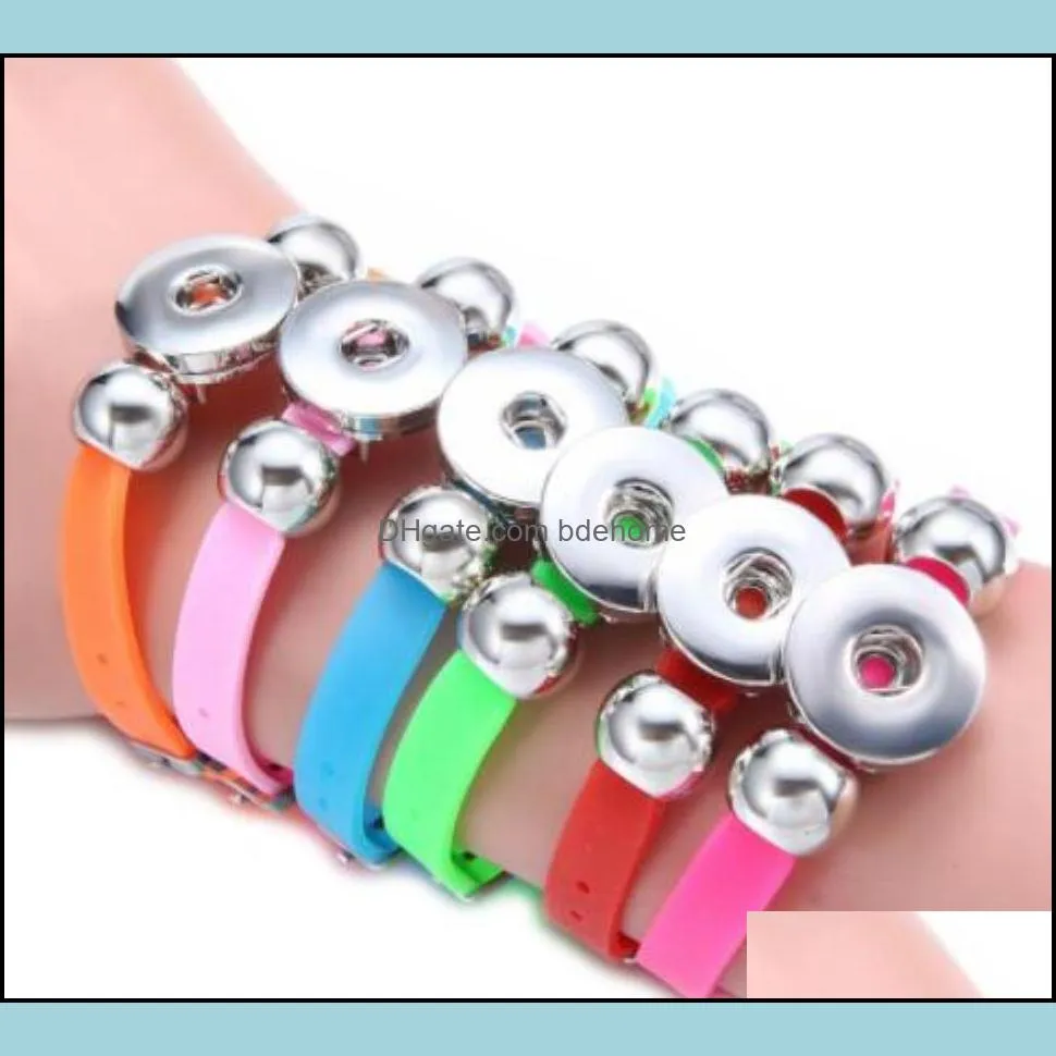 jelly glow bracelets jewelry 10pcs/lot candy color sile bangles fit 18mm snap charms vocheng gingersnap bracelet women kids gift nn747