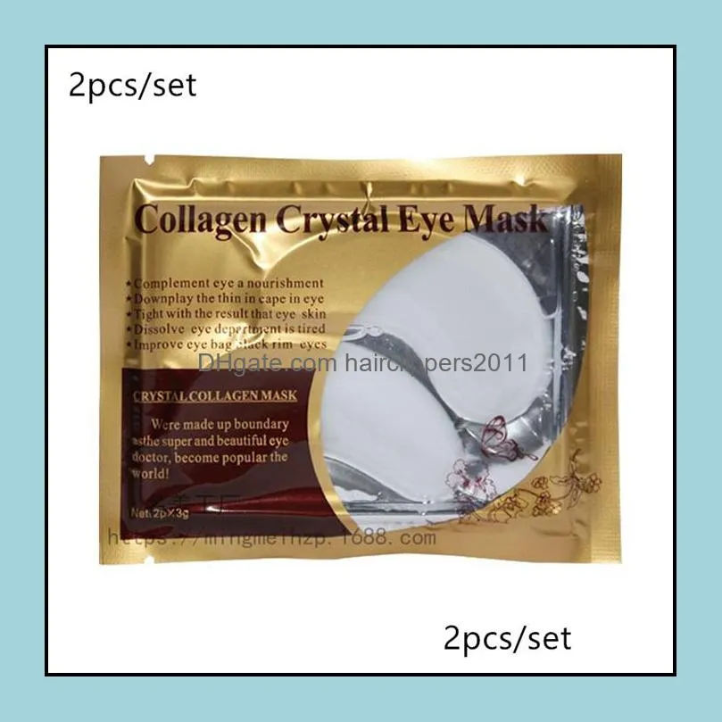 collagen crystal eye mask 4 colors face mask gel eyees anti dark circles eye pads skin care 500pairs