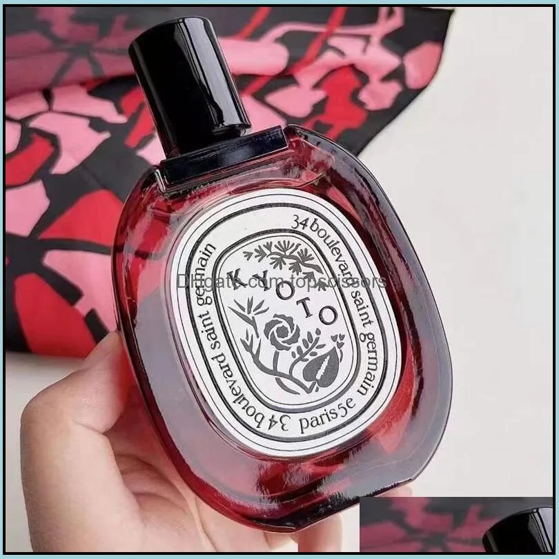 unisex fragrance kyoto perfume 100ml men women perfumes eau de parfum long lasting smell paris neutral fragrance sweet rose cologne spray fast