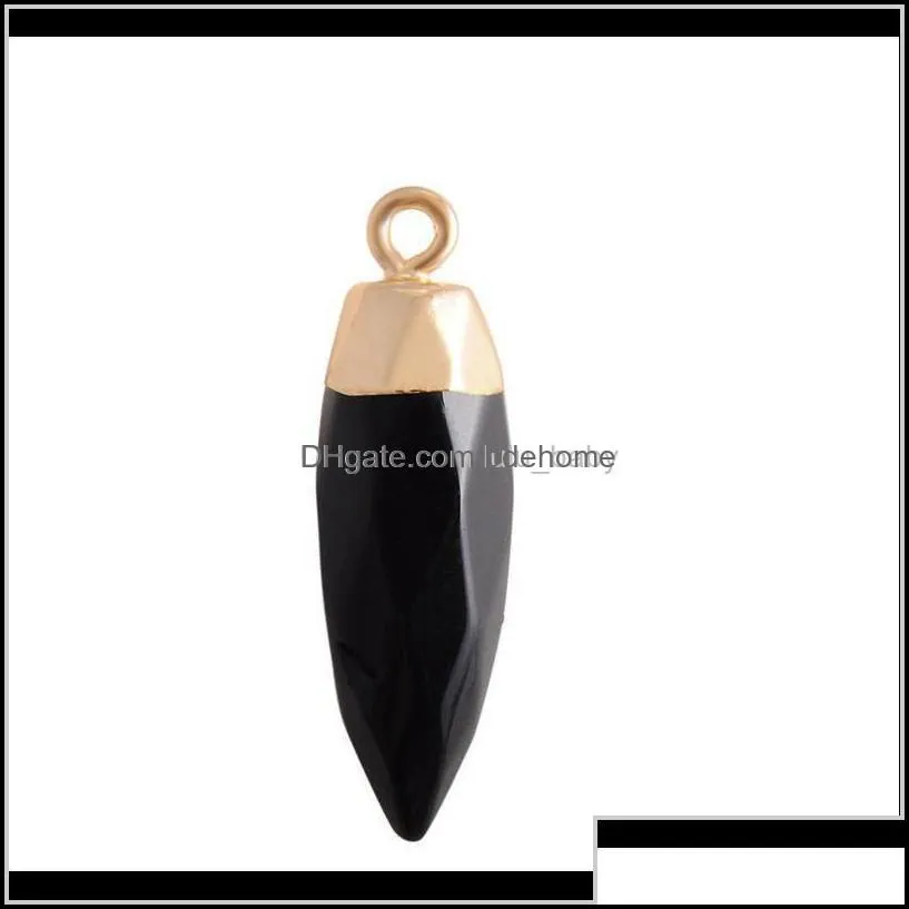 pendant jewelry fashion gemstone pendants necklace womens 60cm gold chain faced waterdrop natural rose quartz jade jasper necklaces drop