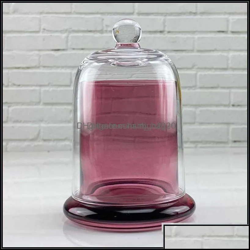 Candles Home Decor Garden 1Pc Empty Glass Candle Jar Dome Cloche Bell For Scented Making Kit Whosale Luxury Container 190Ml/220Ml H0910