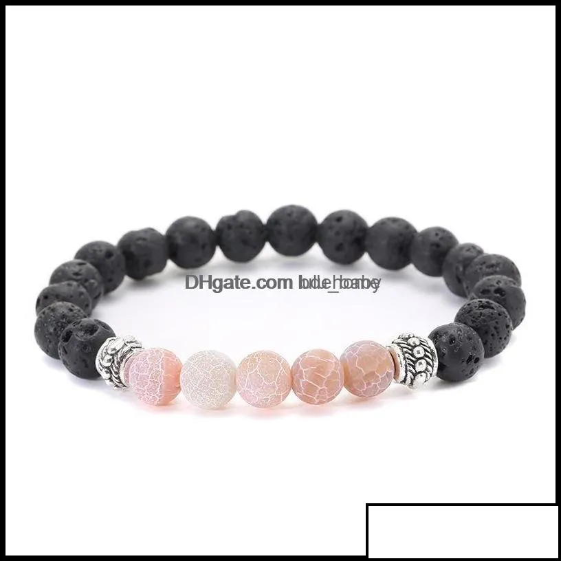 charm bracelets jewelry weathers agate black lava stone bracelet essential oil per diffuser for women men yoga drop delivery 2021