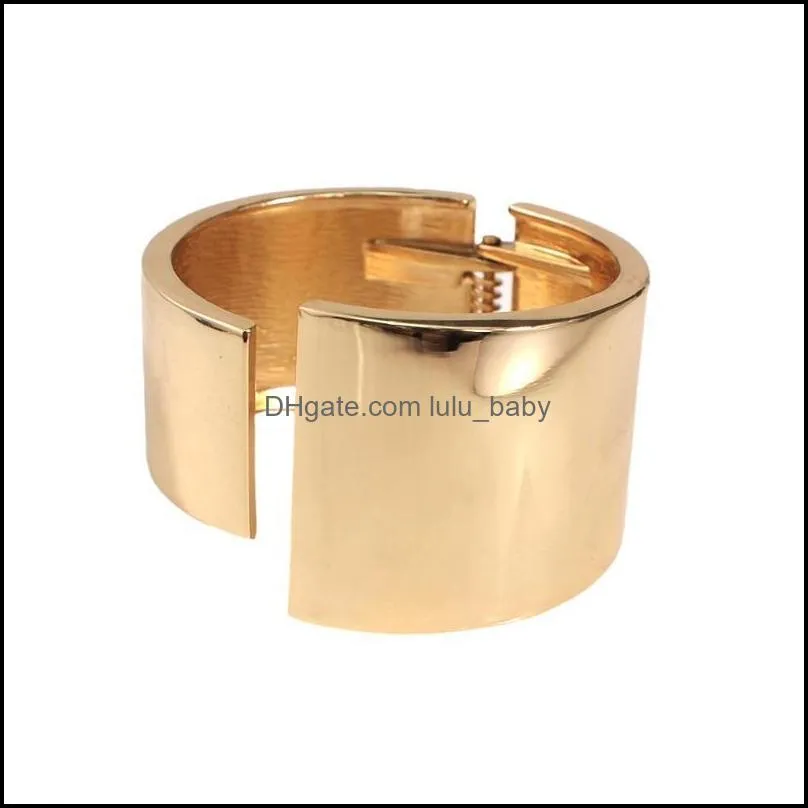 bangle punk alloy cuff bangles bracelets for women fashion statement big party accessories golden silver colorbangle