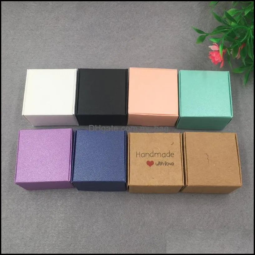 30 Pcs 4x4x2 5cm Kraft Paper Gift Box For Wedding birthday And Christmas Party Gift Ideas good Quality For Cookie/candy jllGOs