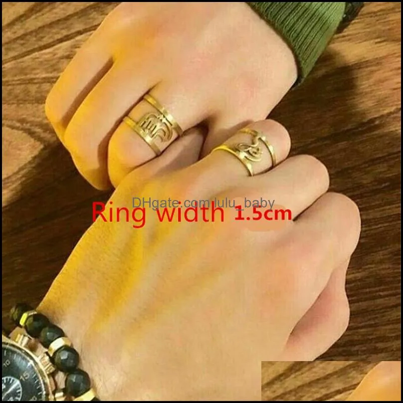 personalized arabic vertical ring female handwritten jewelry rose gold stainless steel ring mens wedding bijoux femme bff