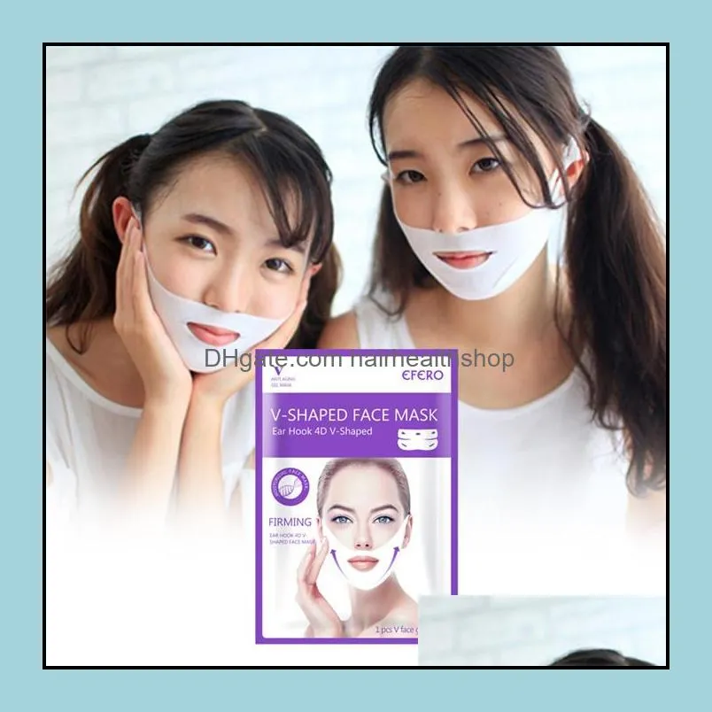 4d v shape mask lifting face mask tension firming thin cheek double chin slim mask hanging ear face care tool 6pcs