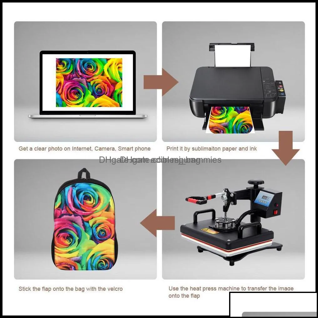 Other Office School Supplies Business Industrial Bags Sublimation Diy Backpacks Blank Heat Transfer Printing Bag Personal Creative