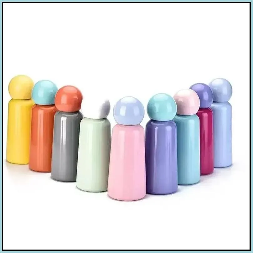 mugs 350ml 304 stainless steel thermos cup cute student children portable outdoor sports cups water bottle travel coffee drinks juice