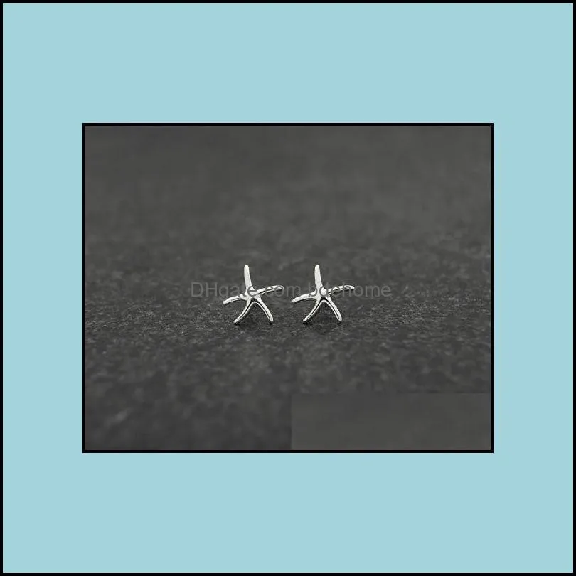 stud earrings jewelry fashion starfish zinc alloy sier plated earring marine biological for women wholesale drop delivery 2021 tcs0e