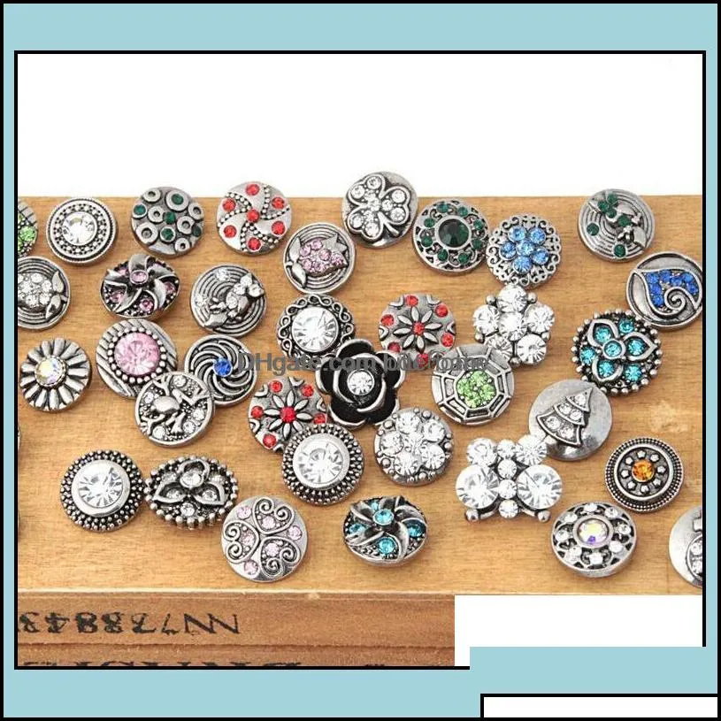 charm bracelets jewelry 12mm snap button mixed style diy interchangeable chunk buttons fit noosa ginger drop delivery 2021 dkhz4