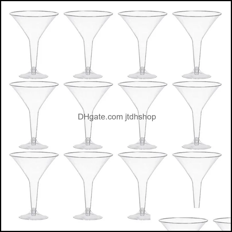 disposable dinnerware 7oz 198 4g plastic martini glass 60pcs transparent mini dessert wine glass