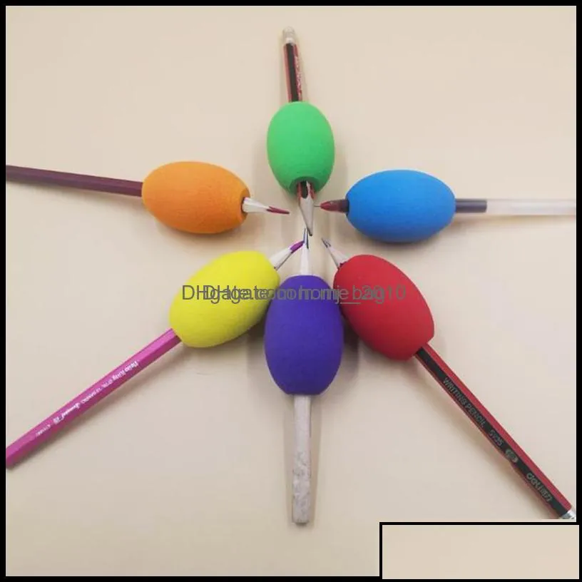 Other Office Business Industrialoval Shape Pencil Grips Eva Soft Pen Grip For Kids Handwritting Students Children School Supplies