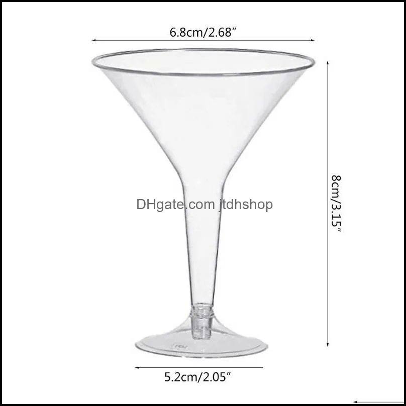 disposable dinnerware 7oz 198 4g plastic martini glass 60pcs transparent mini dessert wine glass