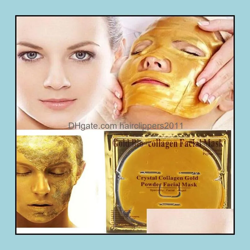 gold bio collagen facial mask crystal gold collagen face mask moisturizing face skin care cosmenics 100pcs