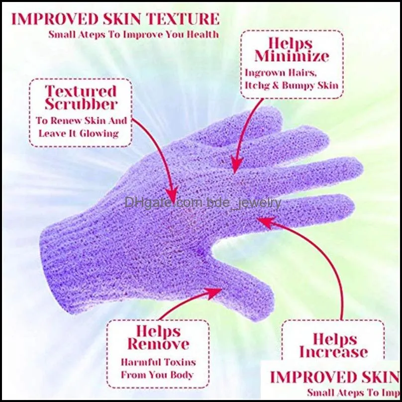 candy color shower bath gloves exfoliating wash skin spa massage scrub body scrubber glove gift