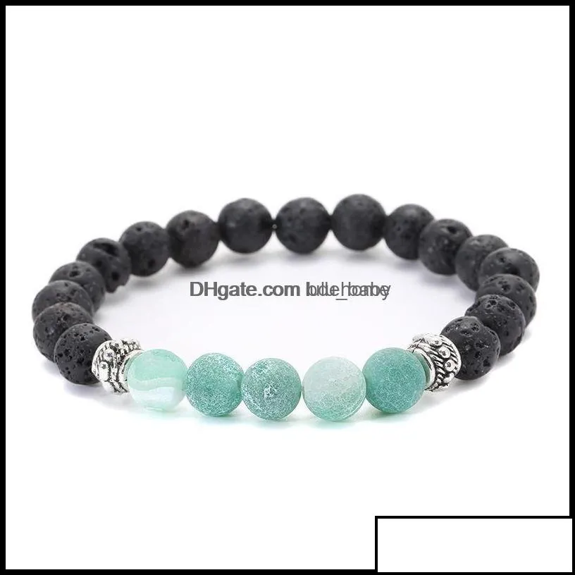 charm bracelets jewelry weathers agate black lava stone bracelet essential oil per diffuser for women men yoga drop delivery 2021