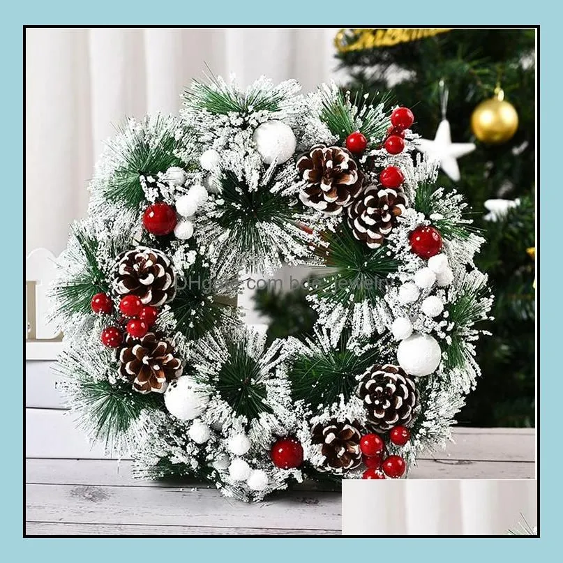 christmas decorations 30cm simulation wreath door hanging window props background christmas tree accessories