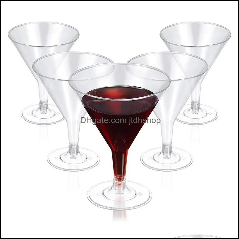 disposable dinnerware 7oz 198 4g plastic martini glass 60pcs transparent mini dessert wine glass