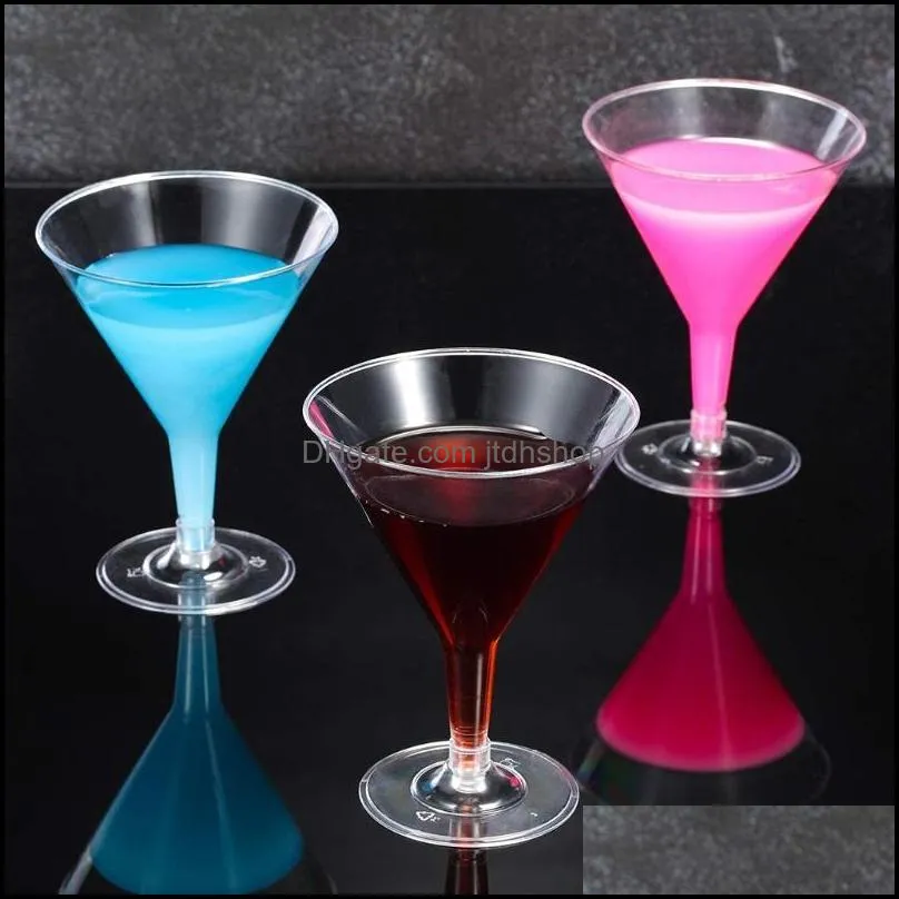 disposable dinnerware 7oz 198 4g plastic martini glass 60pcs transparent mini dessert wine glass