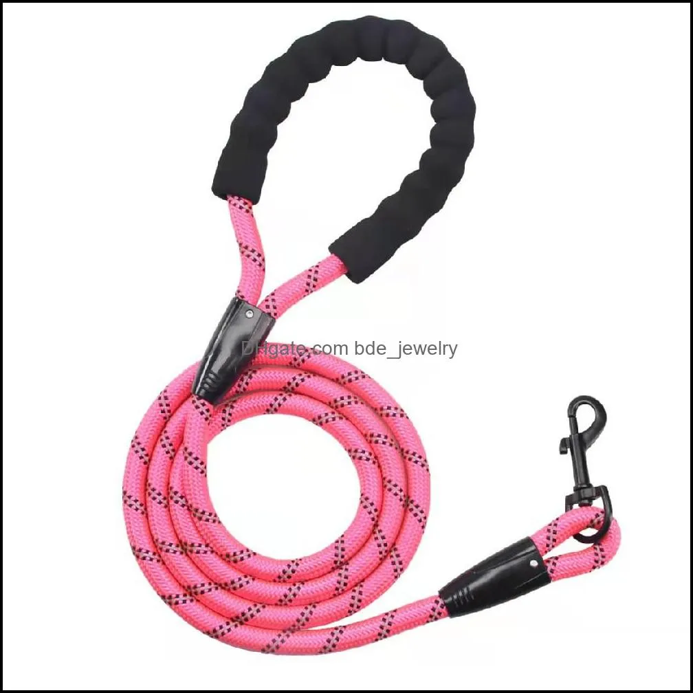 nylon reflective dog leashes outdoor running training strong traction rope for puppy 2meters pet dogs durable leash c0630x1
