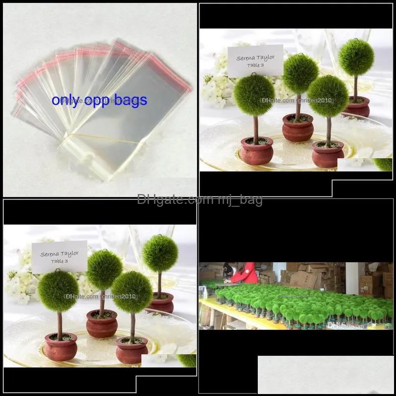 Party Decoration Event Supplies Festive Home Garden Wholesale Round Shaped Green Topiary Tree Po And Place Card Holder Wedding Favor