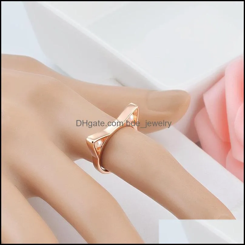 cluster rings sweet romance womens cat ear ring rose gold pearl engagement wedding banquet jewelry valentines day gift