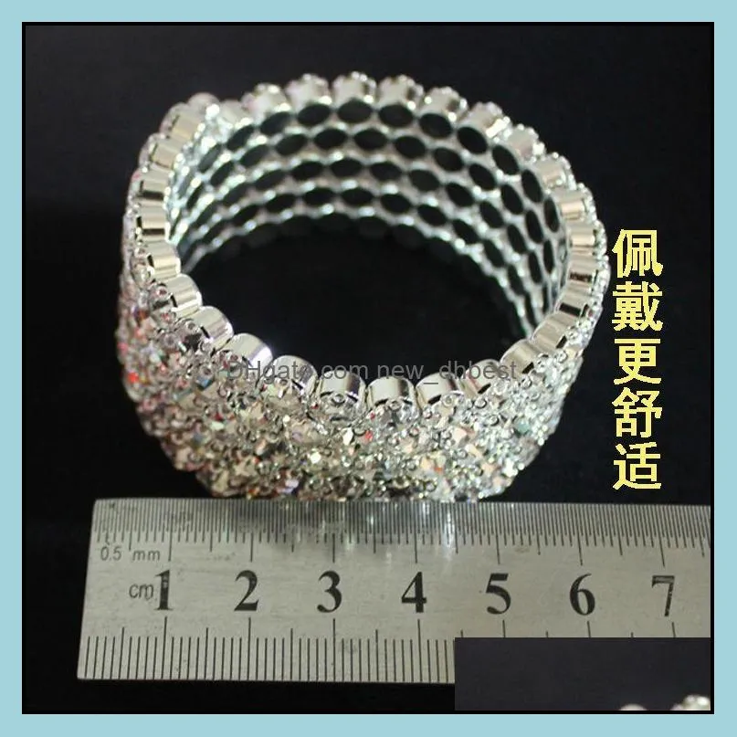 bangle venda quente 5 linhas strass espiral pulseira preciosa de cristal stretchy bracelete prata sexybangle