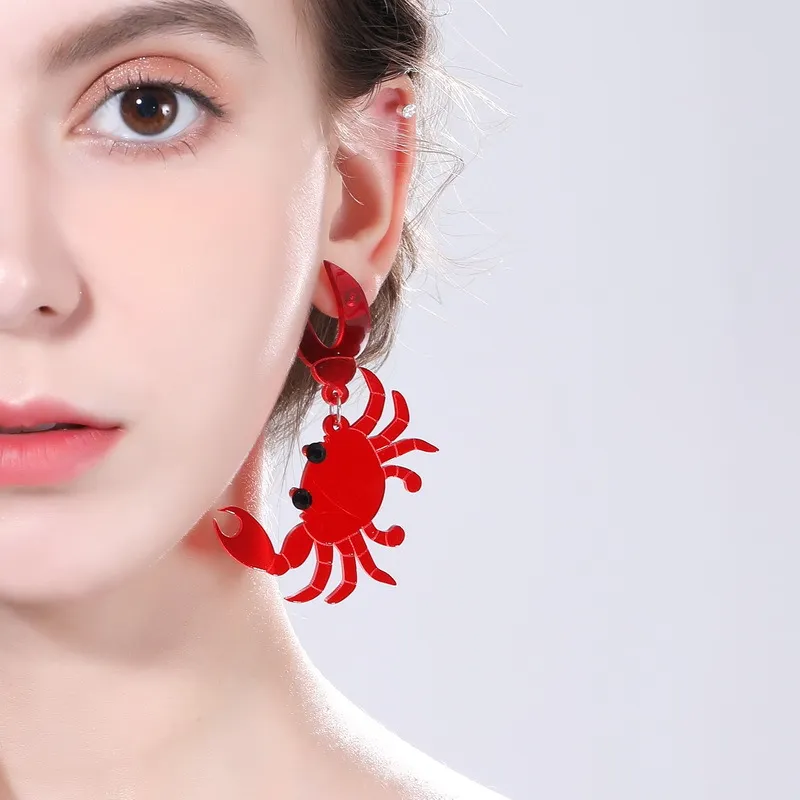 yaologe new punk astronauts drop earrings for women retro statement metal acrylic fashion funny dangle earring jewelry for party