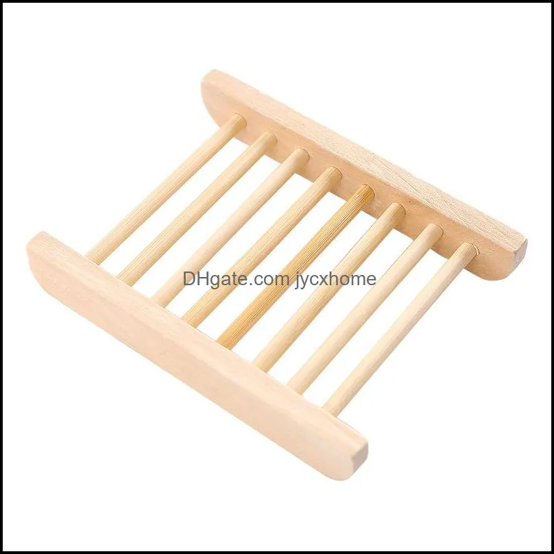 100pcs natural bamboo trays wholesale wooden soap dish wooden soap tray holder rack plate box container for bath shower bathroom 41 s2