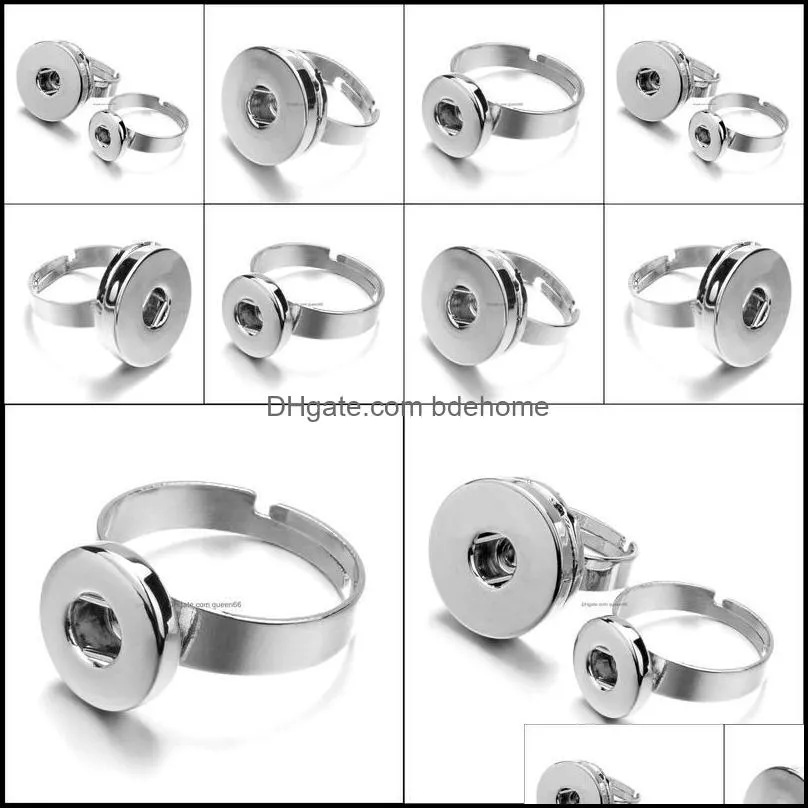 cluster rings jewelry 12mm 18mm snap button adjustable ring snaps buttons for women drop delivery 2021 dhnup