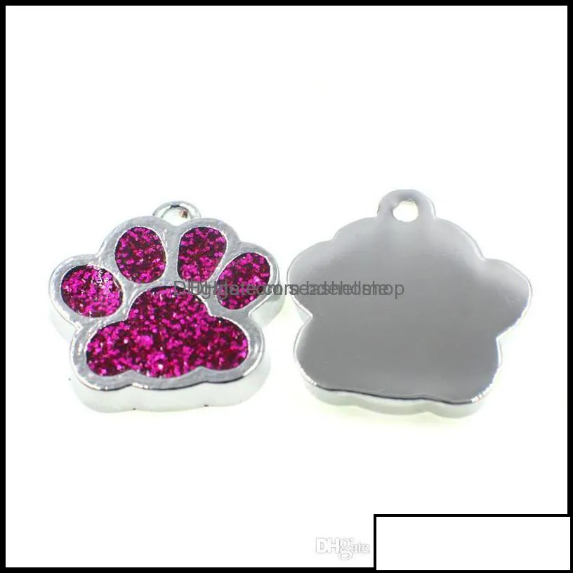 charms jewelry findings components 50pcs hc358 bling enamel cat dog/bear paw prints hang pendant fit rotating key chain keyrings bag