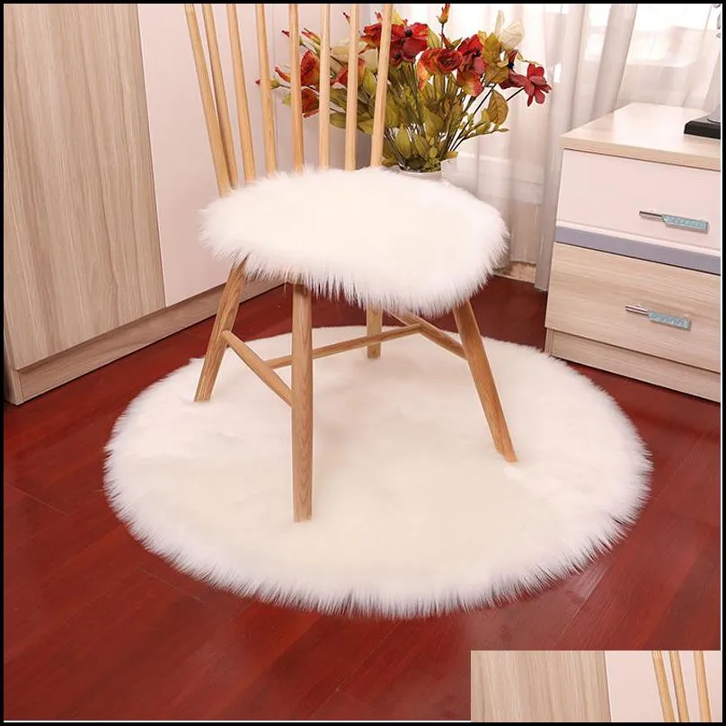 carpet luxury soft small artificial sheepskin rug chair cover bedroom mat wool warm hairy seat covers washable gift 220928