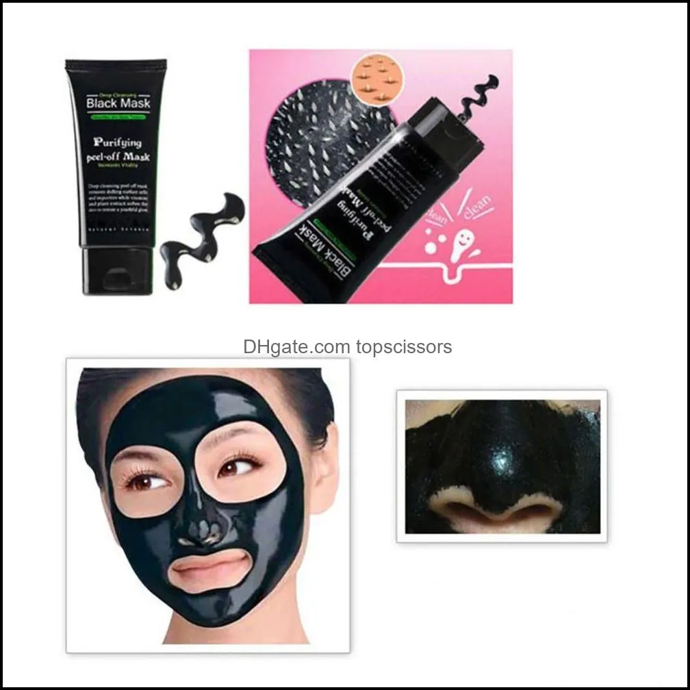 hot blackhead remove facial masks deep cleansing purifying peel off black nud facail face black mask 78