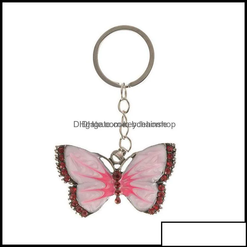 keychains fashion accessories crystal animal butterfly sier vintage rhinestone key chain rings jewelry gift car charms holder keyrings