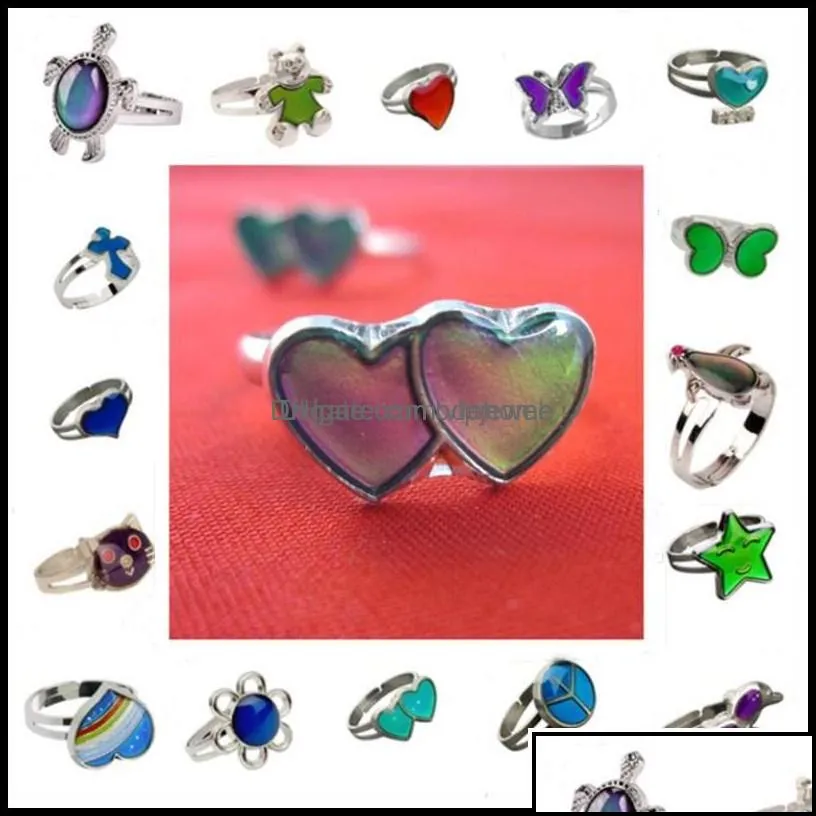 cluster rings butterfly mood ring color change adjustable emotion feeling changeable temperature jewelry for kids birthday w vipjewel