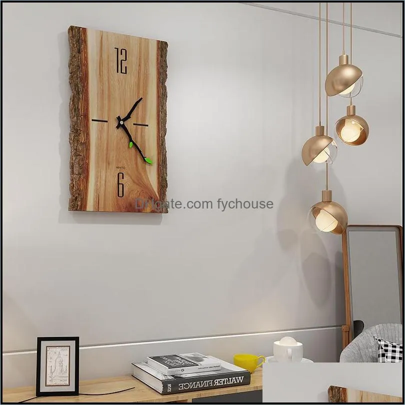 wall clocks nordic wooden clock cafe office home kitchen decor silent design art large gift wallclock wy527