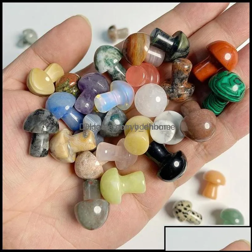 stone loose beads jewelry 2cm mushroom statue natural gems hand carved decoration reiki healing quartz crystal gift room dhgei