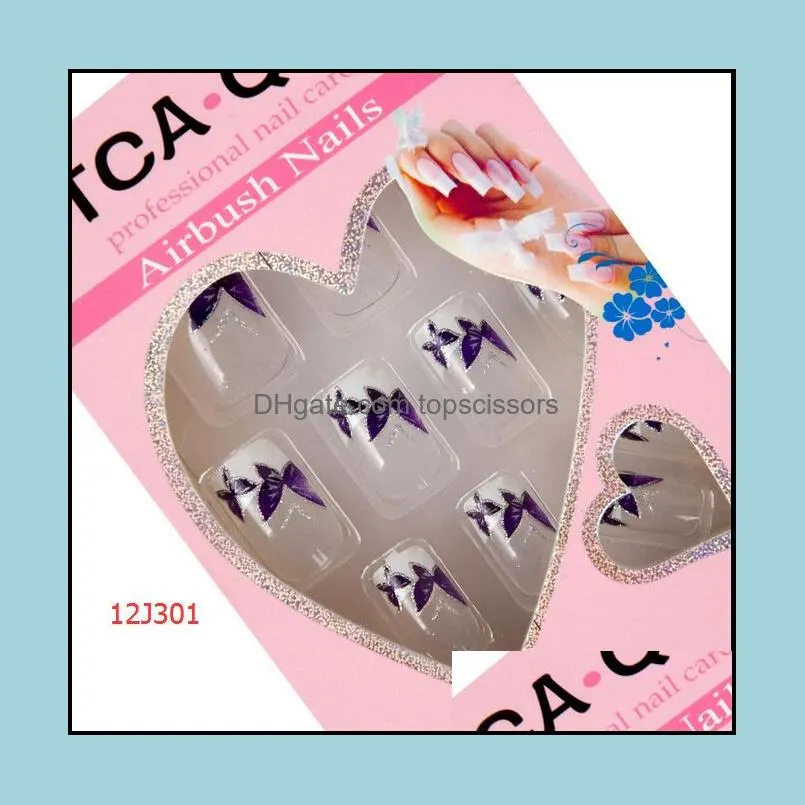 false nails french tips fake nails nep nagels for art design nail tips faux ongles sexy full cover false glue 24pcs