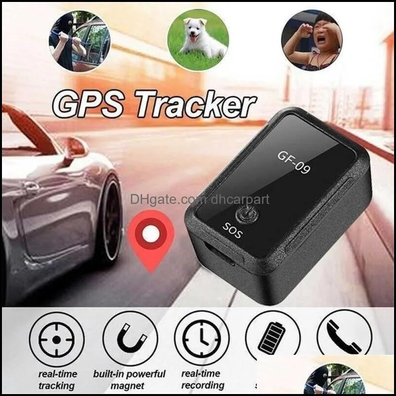 mini car gps tracker rastreador gf09 waterproof drop shock alarm voice/ app control locator