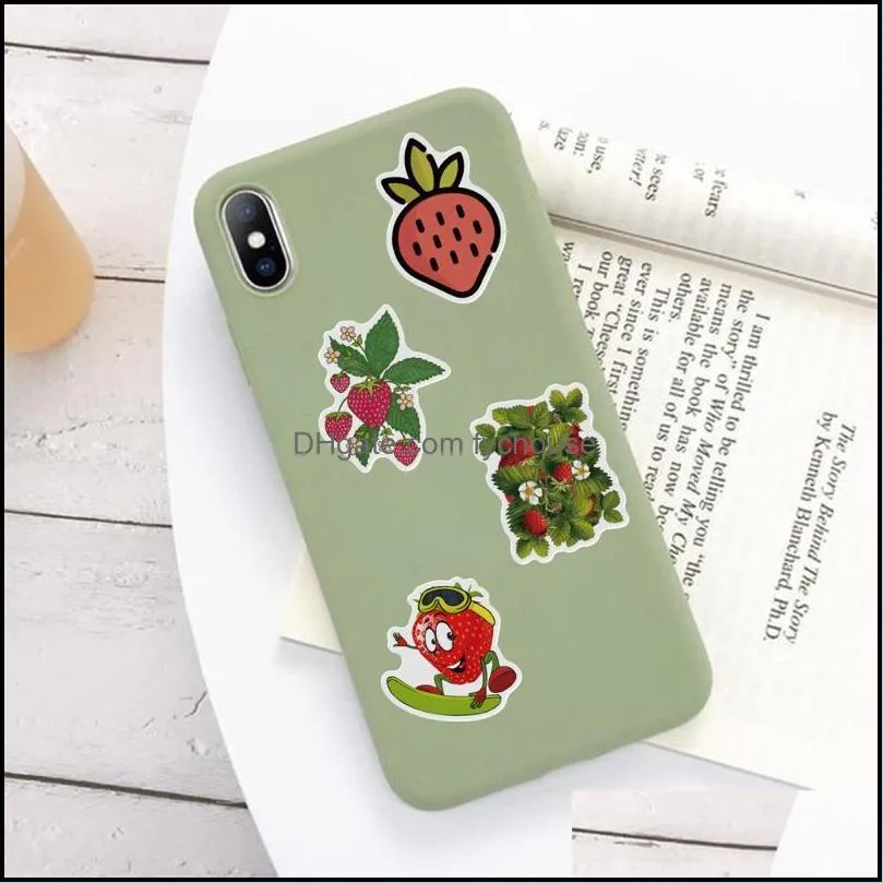 gift wrap 50/100pcs cute strawberry stickers for notebooks laptop scrapbook stationary pink sticker scrapbooking material craft