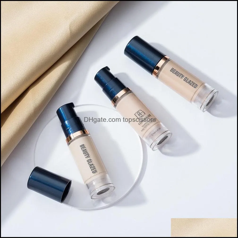 6colors matte liquid foundation longlasting whitening and concealer face primer cream waterproof hydrating makeup cosmetic