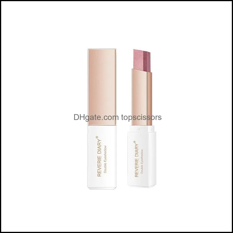 double color glitter eye shadow stick matte eyeshadow makeup waterproof bicolor shimmer cosmetics beauty makeup tool