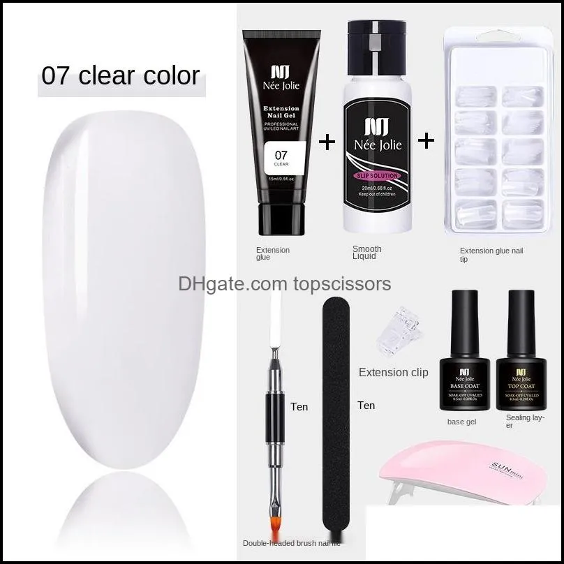 2021 15ml nail extension gel set nail mold doubleend brush nail extension gel set shipping 02