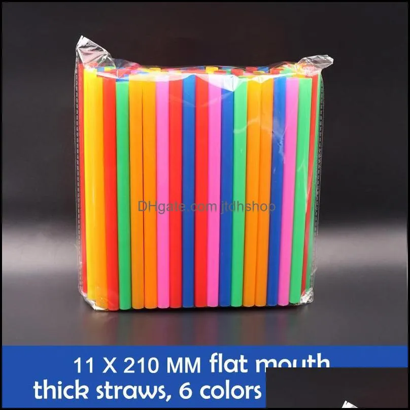 disposable dinnerware 100pcs color plastic straw 11x210 mm handmade diy creativity straight pipe 100 single 8 colors mixed