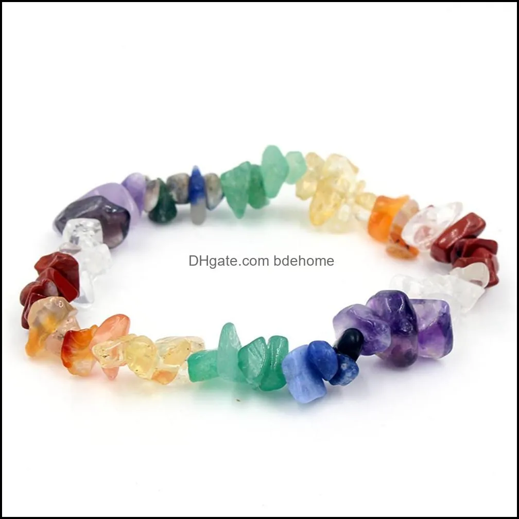 beaded strands jewelrynatural healing crystal sodalite chip 18cm stretch natural stone bracelets mixed gemstone chakra bracelet drop