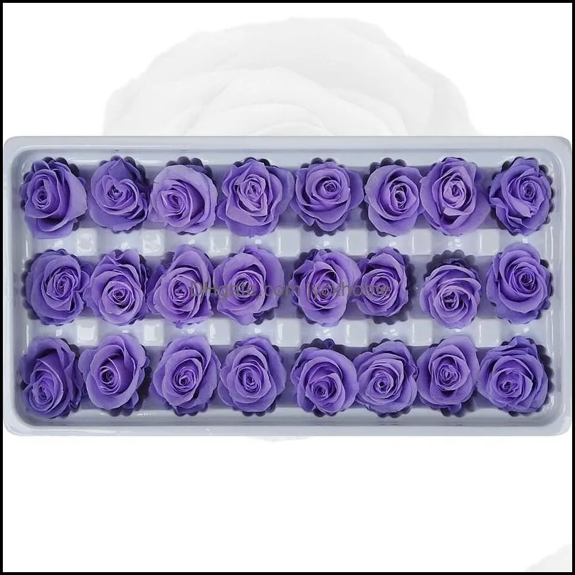 24pcs preserved flowers rose immortal rose mothers day diy wedding eternal life flower material gift wholesale dried flower/box 1365