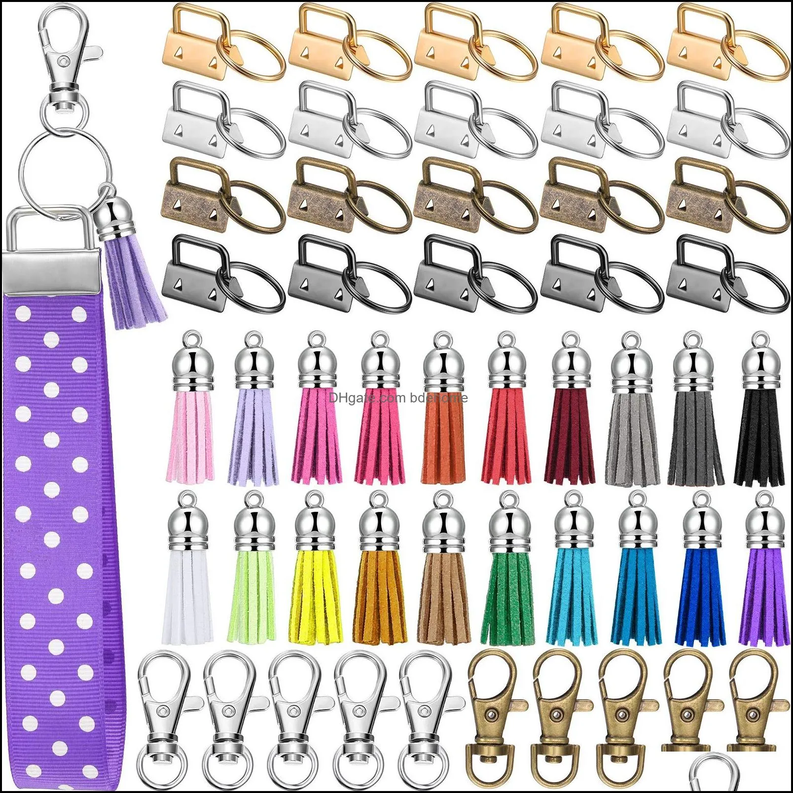 key rings 25sets 1 inch fob hardware/wristlet sets with ring ambwy